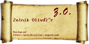Zelnik Olivér névjegykártya